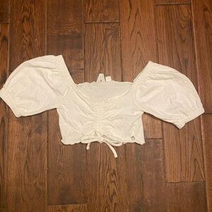 Roxy White Puff Sleeve Blouse
